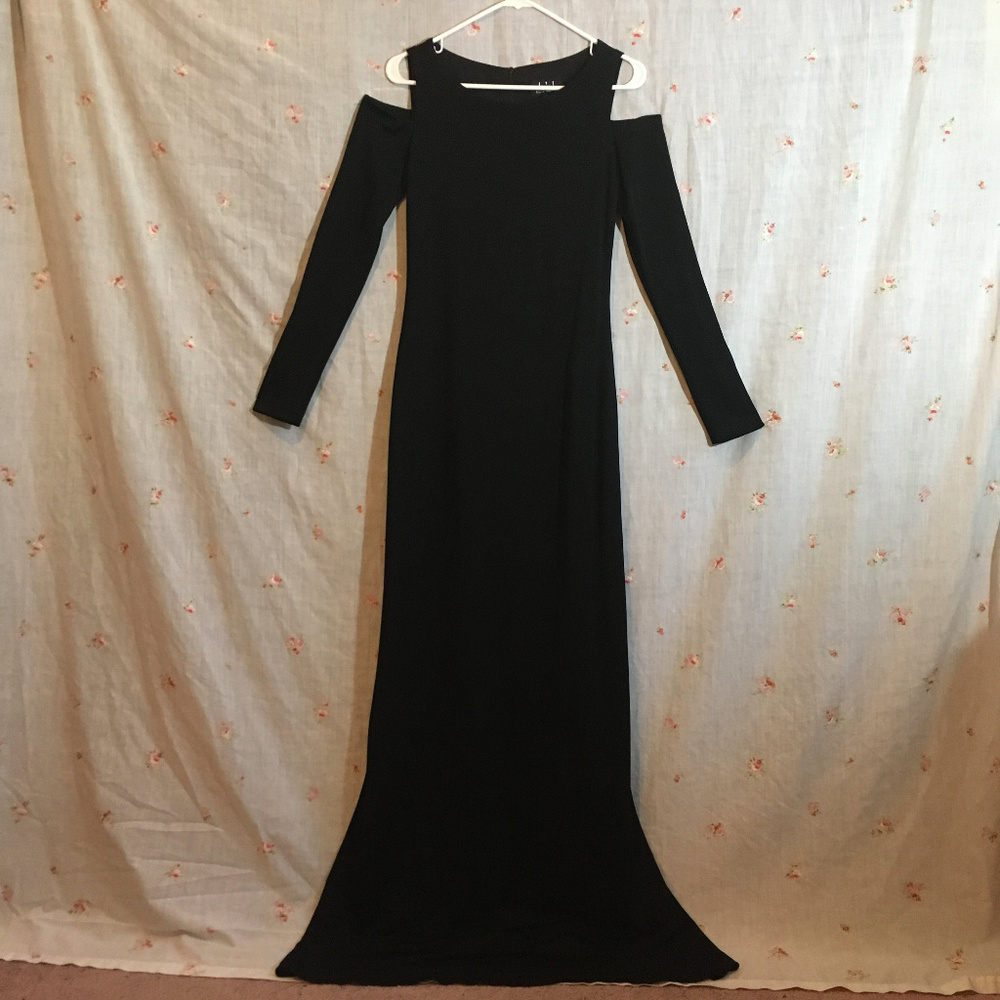 Floor length black dress by David Mini